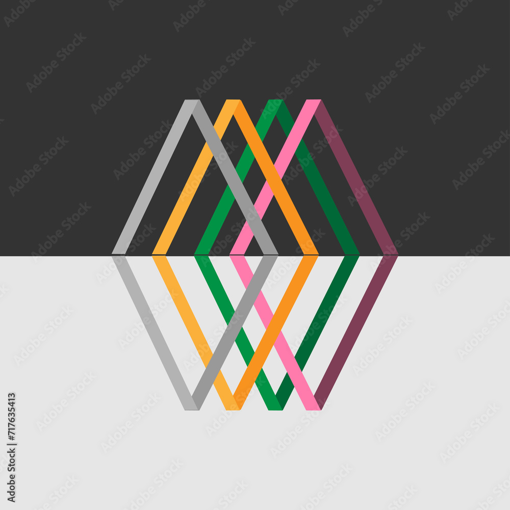 Poster Abstract background with multi-colored triangles.