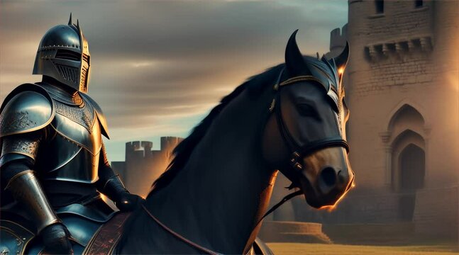 馬に乗る中世の騎士