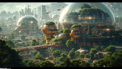 A Futuristic Cityscape with a Space-Age Vibe Generative AI