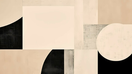 Minimal Beige And Black Style, A Close Up Of A Painting