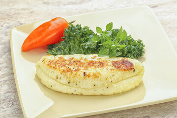 Roasted traditional cheese haloumi