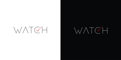 Unique and modern Watch logo design