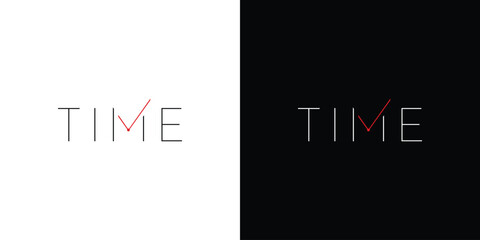 Unique and modern Time logo design - obrazy, fototapety, plakaty