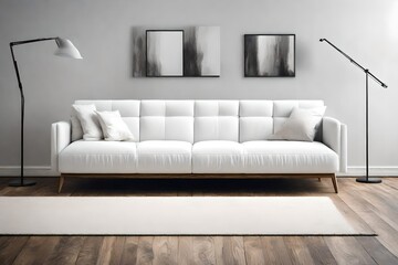 White sofa straight on-