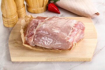 Raw uncooked pork meat loin