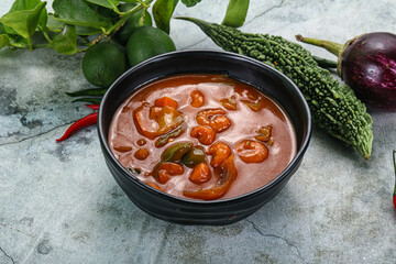 Thai red curry with prawn