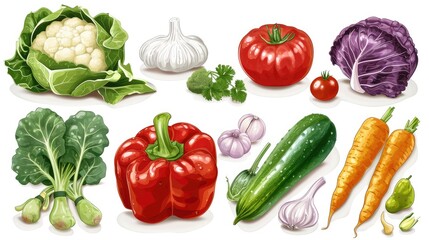 vegetables isolated on white