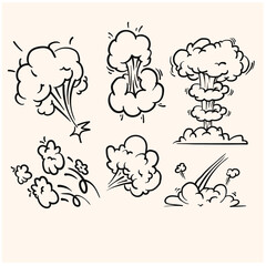 Doodle sketch style of Comic fart cloud hand drawn illustration style doodle and line art