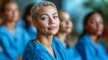 Focused Nurse Participating in Professional Healthcare Seminar