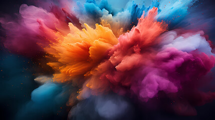 Fototapeta premium Dust explosion Holi background, indian traditional festival