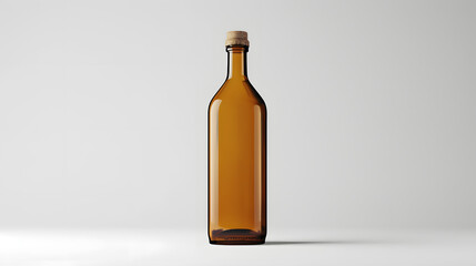 elegant amber glass bottle, glass bottle mockup isolated on white
