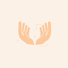 Pray icon vector. Hands folded in prayer line icon. Outline hands folded in prayer vector icon. Designed