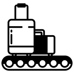 Conveyor glyph and line vector illustration