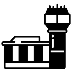 Airport terminal glyph and line vector illustration