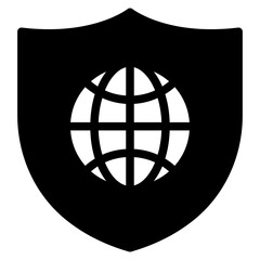 Secure internet connection. Online protection shield icon