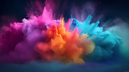 Fototapeta premium Dust explosion Holi background, indian traditional festival