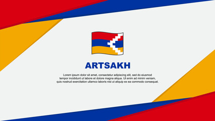 Artsakh Flag Abstract Background Design Template. Artsakh Independence Day Banner Cartoon Vector Illustration. Artsakh