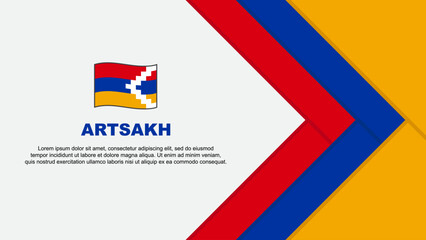 Artsakh Flag Abstract Background Design Template. Artsakh Independence Day Banner Cartoon Vector Illustration. Artsakh Cartoon