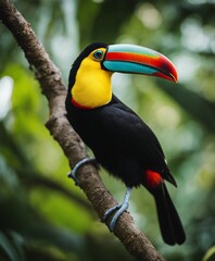 Portrait of Toucan bird. Costa Rica wild Tucan
