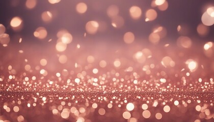 Rose gold glitter bokeh texture background, radiating bright pink champagne sparkle
