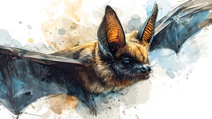 illustration with the drawing of a Bat