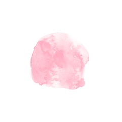 Abstract pink watercolor water splash on a white background. Vector watercolour texture in rose color. Ink paint brush stain. Pink soft light blot. Watercolor pastel splash