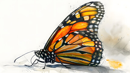 illustration with the drawing of a Butterfly