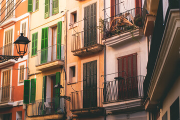 The architecture of Southern Europe. Mediterranean style street details.