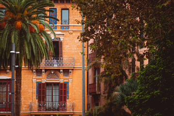The architecture of Southern Europe. Mediterranean style street details.
