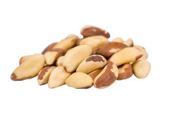 Brazil nuts isolated on white background. Clipping path included.
