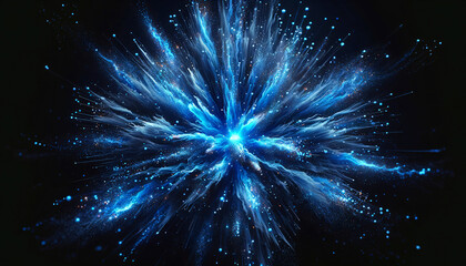 Fototapeta na wymiar Blue Particle design on black background. Overlay on background