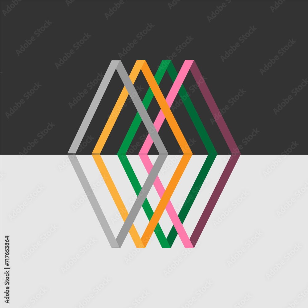 Poster abstract background with multi-colored triangles.