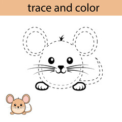 Traces and colors for children. Rat vector