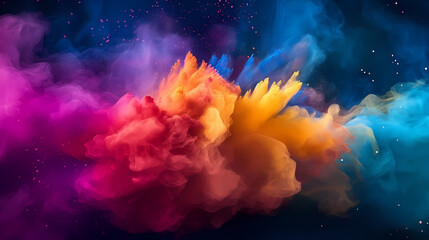 Dust explosion abstract background, Holi background