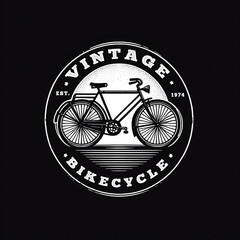 vintage silhouette of a bicycle logo design