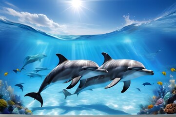 dolphins in the sea