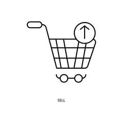sell concept line icon. Simple element illustration. sell concept outline symbol design.