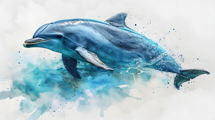 illustration with the drawing of a Dolphin