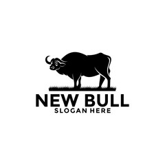 Obraz premium Creative Wild Bull Buffalo Silhouette Vector Logo , Bull Logo design template