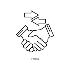 trading concept line icon. Simple element illustration. trading concept outline symbol design.