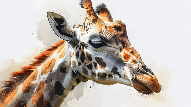 illustration with the drawing of a Giraffe
