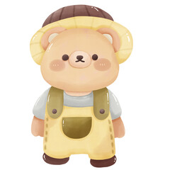 Fototapeta premium Bear fishing cartoon