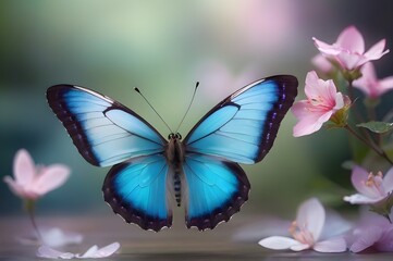 close up of a blue butterfly