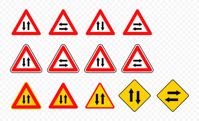 Two-way traffic sign vector design