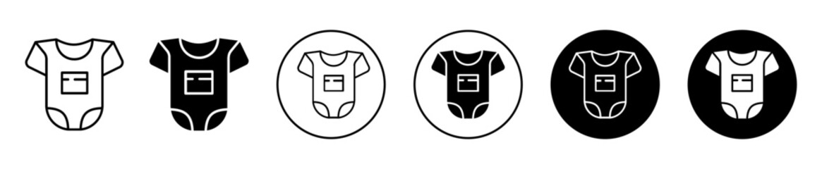 Baby onesie vector icon set collection. Baby onesie Outline flat Icon.