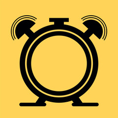 Clock logo for any kind of graphic work. Clock icon in flat style, timer on color background. Vector design element. Black Clock icon. Time clock isolated icon for wab design. Simple vector