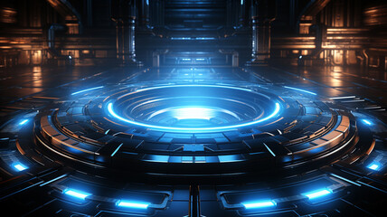 Blue technology background.