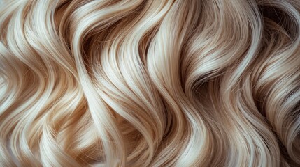 Generative AI, Female blonde curly hair texture background, close up hairs - obrazy, fototapety, plakaty