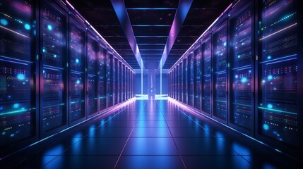 Fototapeta premium network of computer data server for internet and communication