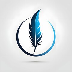 feather icon on blue